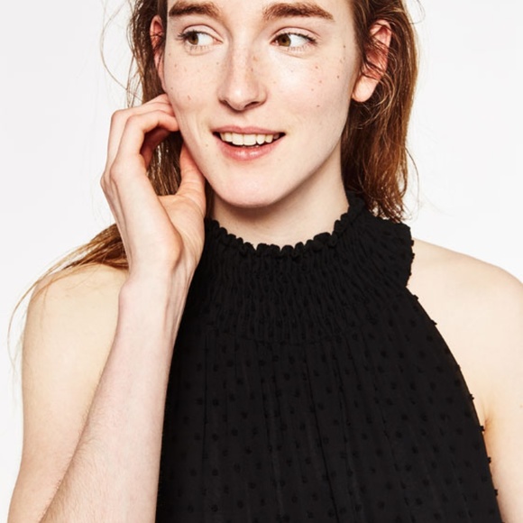 Zara Dotted Mesh Plumetis Dress - Picture 4 of 5